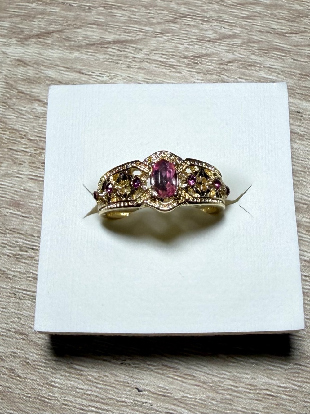 Vintage-Inspired 💗✨Pink & Gold Adjustable Ring